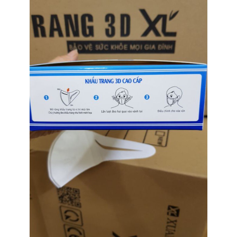 (Hàng xịn) Hộp 50 chiếc khẩu trang 3D mask kháng khuẩn Bảo Châu