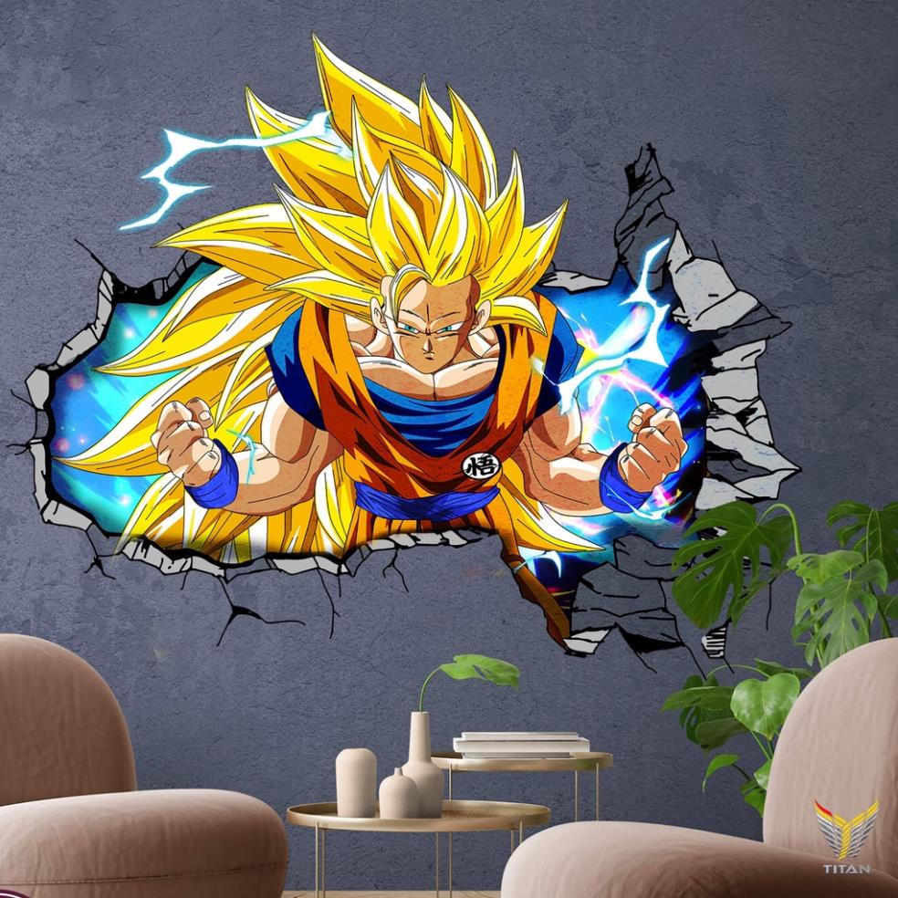 Tranh dán tường chủ đề Dragonball 3D, tranh decor trang trí nhà cửa siêu bền đẹp, dán các bề mặt 1
