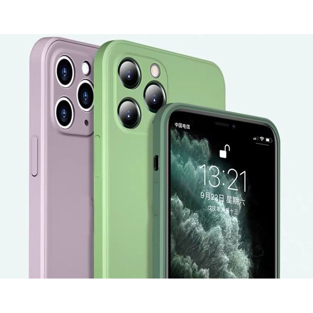 Ốp Điện Thoại Silicon Mềm Hình Vuông Bảo Vệ Ống Kính Máy Ảnh Cho Iphone 11 12 7Plus 11 Xs Max 7Plus 8 Xs