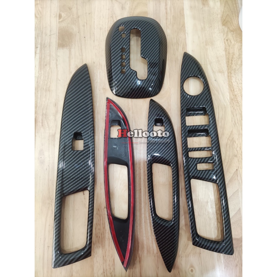 Ốp Nội Thất Carbon Cho Xe Fadil 2018 2019 2020 2021 2022 - 5 chi tiết - nhựa ABS cao cấp ( tặng kèm keo tăng dính)