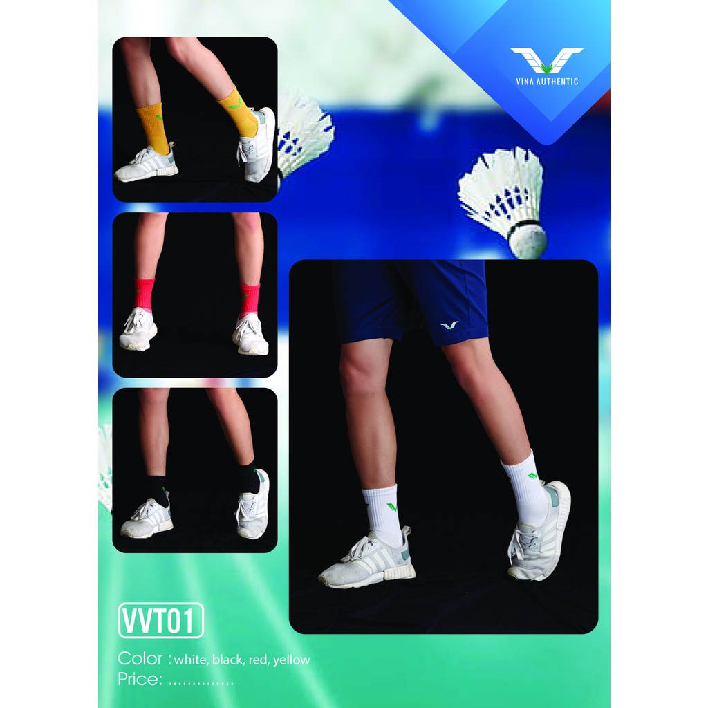 VỚ THỂ THAO NAM VVT01 VINA AUTHENTIC THẤM HÚT MỒ HÔI, CHỐNG HÔI CHÂN, CO GIẢN, THOẢI MÁI, TỰ TIN