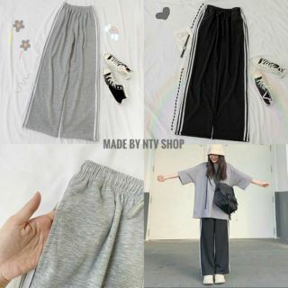 Quần Ống Rộng 2 Sọc T.H.E unisex 2 màu đen/xám