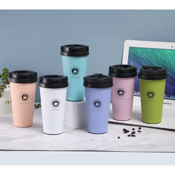 LY GIỮ NHIỆT CÀ PHÊ CÓ QUAI XÁCH CREATIVE 500ML INOX 304 XỊN - Ly Giữ Nhiệt Chống Tràn Kèm Quai