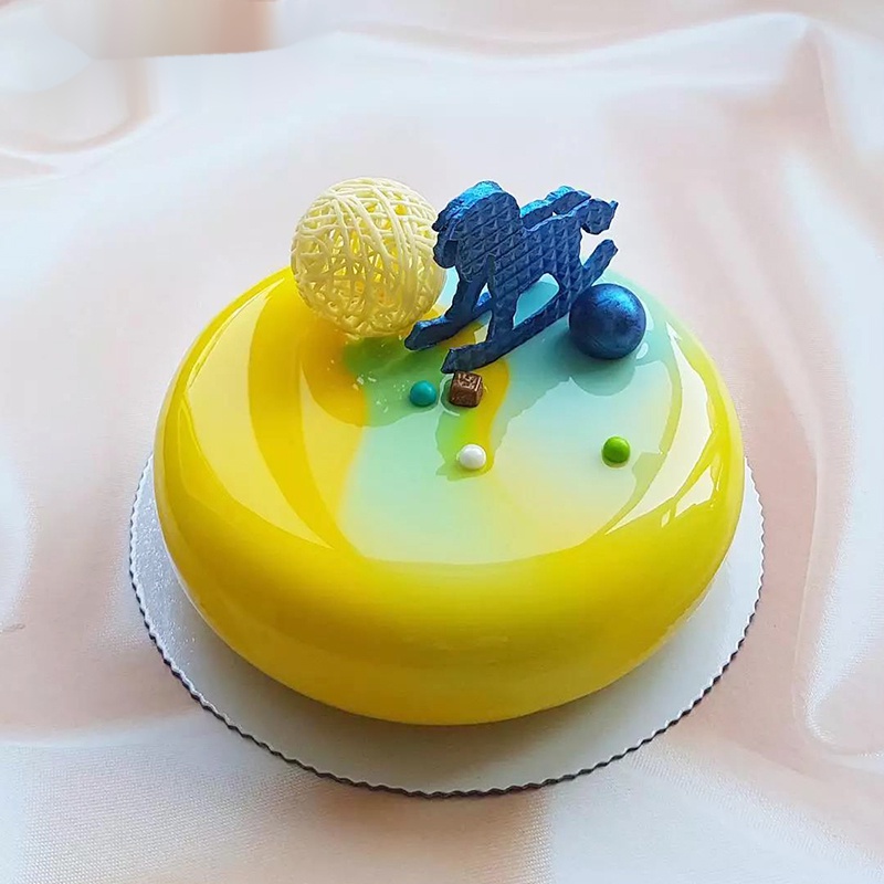 Khuôn Silicone Làm Bánh Mousse Hình Tròn Tráng Gương Kiểu Pháp