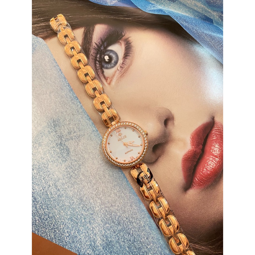 Đồng hồ nữ AOLIX cao cấp mặt tròn viền xoàn, cực sang trọng
