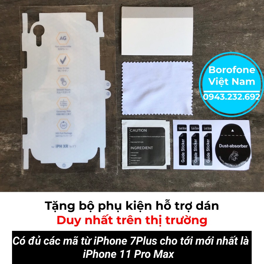 Miếng Dán PPF nhám AG chống vân tay mặt sau dành cho iPhone 7 Plus / 8Plus iPhone X / XS iPhone Xs Max