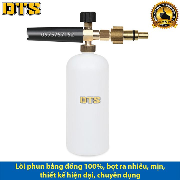 Bình tạo bọt tuyết cao cấp máy rửa xe Lavor, lõi phun bằng đồng 100%, nhiều bọt, mịn, đẹp