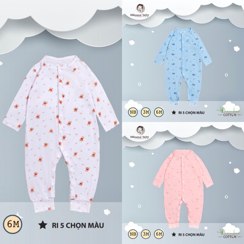 BODY DÀI TAY CÀI GIỮA CHẤT SỢI TRE HÃNG MOON@, MOMMABABY