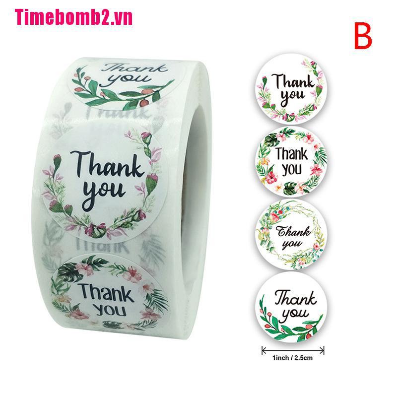 Cuộn 500 Miếng Dán Chữ Thank You Dễ Thương Dùng Trang Trí