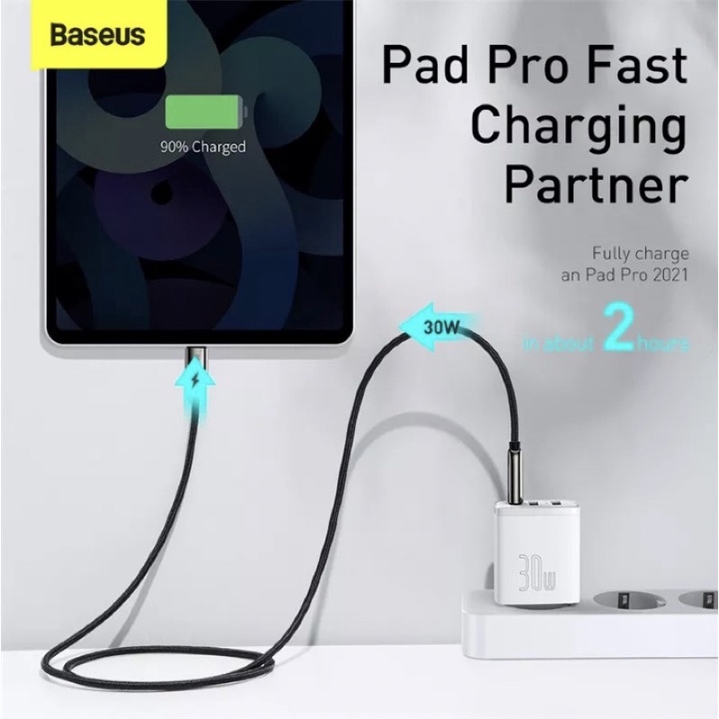 Củ sạc nhanh 30W Baseus 3 cổng TypeC/ USB hỗ trợ QC4.0/PD3.0