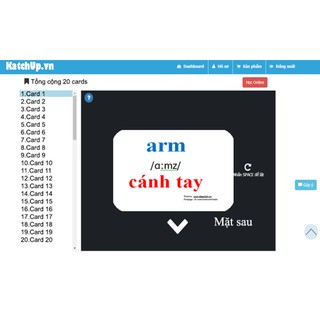 Flashcard tiếng Anh cho bé KatchUp - Cơ thể