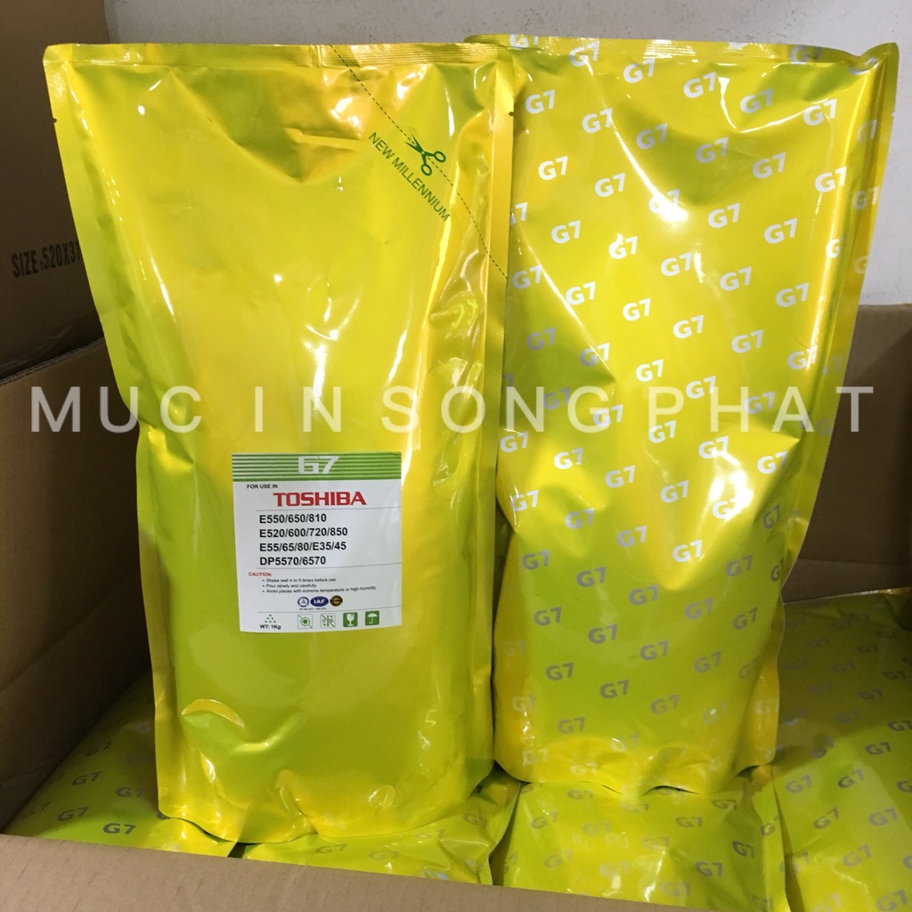 Combo 2 Gói/2KG  Mực đổ máy photo Toshiba G7 bao vàng Estudio 520, 523, 550, 555, 600, 603, 650, 655, 720, 723, 755, 810