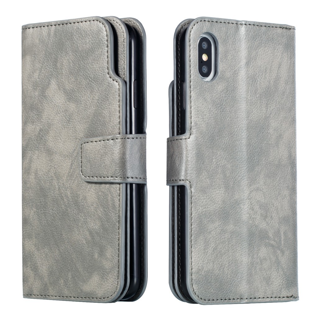 Bao da điện thoại kiêm giá đỡ có ngăn thẻ đa năng cho Iphone X/Xr/Xs/Xsmax | BigBuy360 - bigbuy360.vn