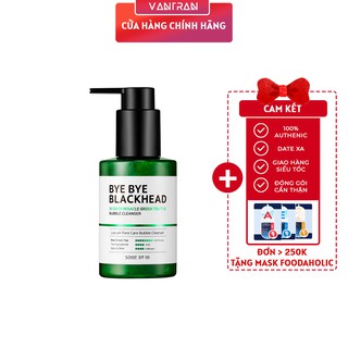 Sữa Rửa Mặt Sủi Bọt Loại Bỏ Mụn Đầu Đen Some By Mi Bye Bye Blackhead 30 Days Miracle Green Tea Tox Bubble Cleanser 120g