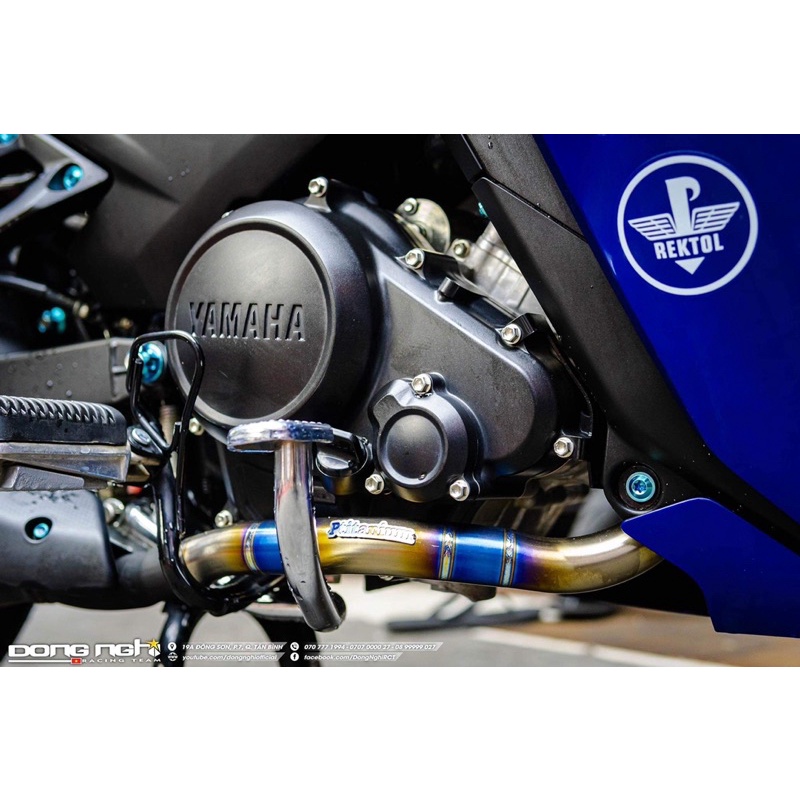 Cổ bô titan đót cnc Ptitanium gắn pô zin cho xe honda yamaha suzuki ex win sonic winner x satria exciter 150
