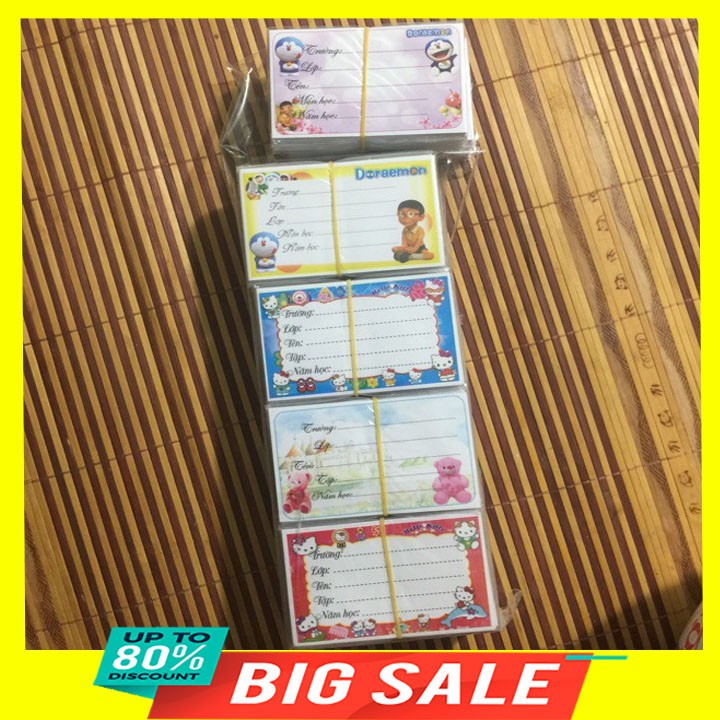 Combo 60 cái nhãn vở có keo dán sẵn