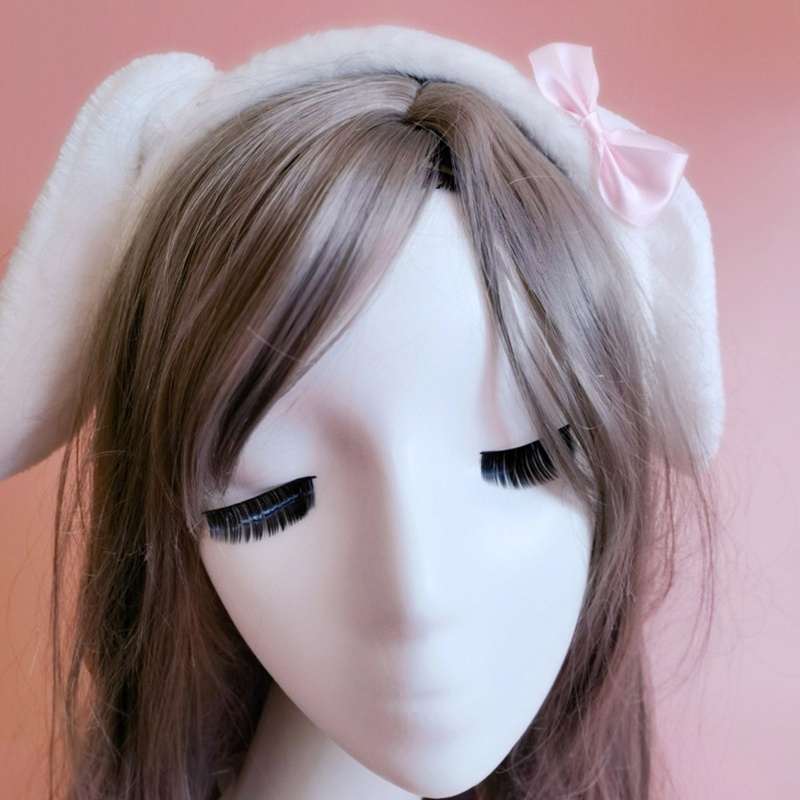 Băng Đô Tai Thỏ Phối Lông Phong Cách Lolita Dễ Thương