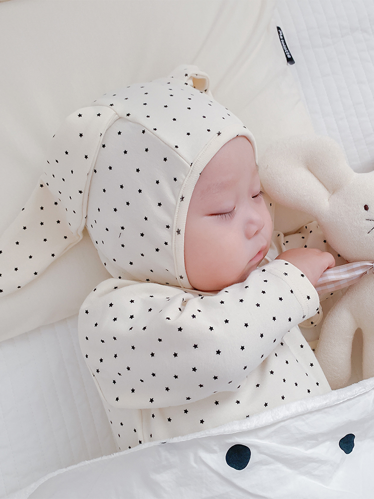 Bộ áo liền quần + mũ tai thỏ xinh xắn cho bé