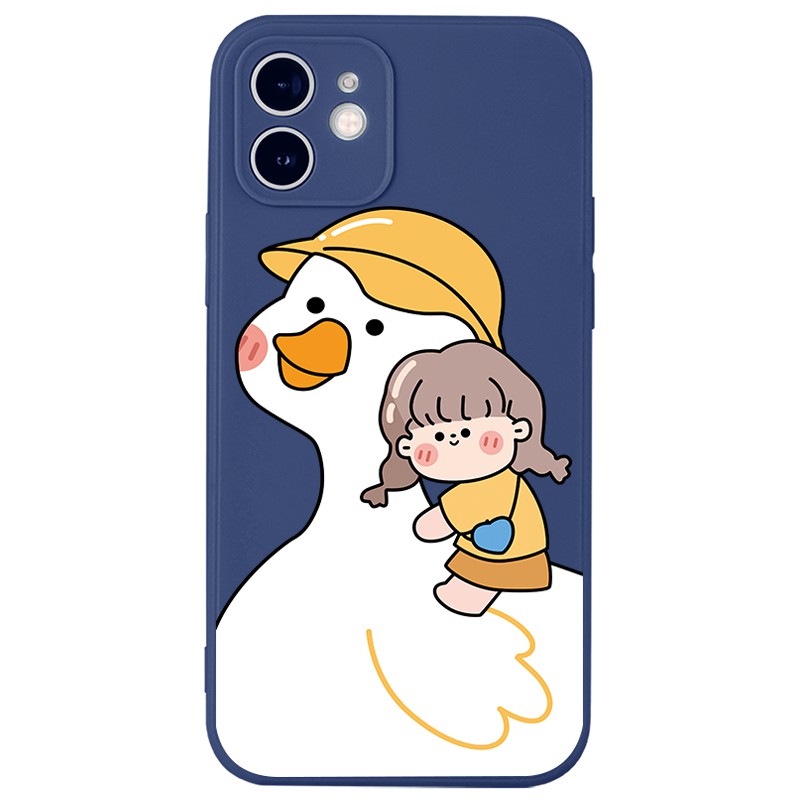 Ốp lưng JURSUE chống bẩn hoạt hình dễ thương đẹp cho iPhone 13 12 11 Pro Max SE 2020 X XR XS ip 8 7 6 6S Plus kute Y263