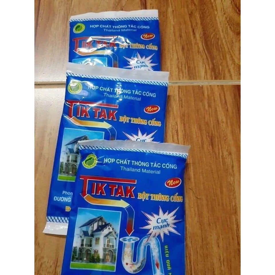 [ Đổ là hết tắc ] Combo 5 gói bột thông cống tiktak cực mạnh đánh bay rác hữu cơ chỉ trong tíc tắc
