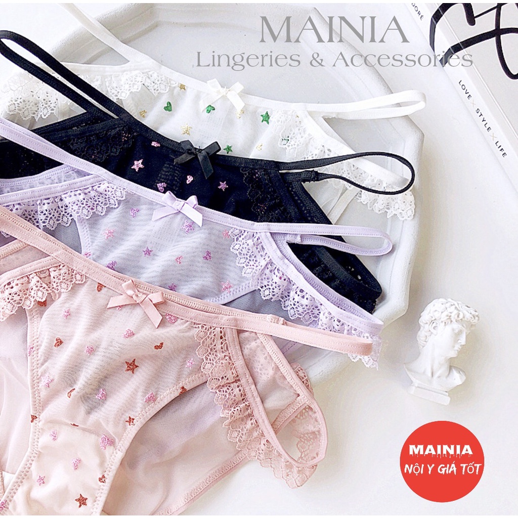 Quần Lót Ren Nữ Tim Sao Cách Điệu Chíp Ren Nữ Sexy Gợi Cảm Mainia Shop