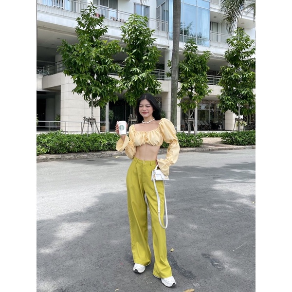 SAP-Áo croptop tay lồng đèn