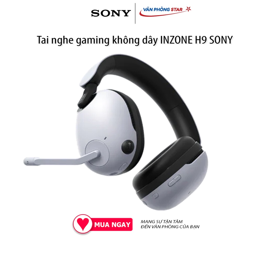 Tai nghe chơi game không dây chống ồn INZONE H9 SONY WH-G900N, Kết nối Bluetooth, Kích thước driver 40 mm
