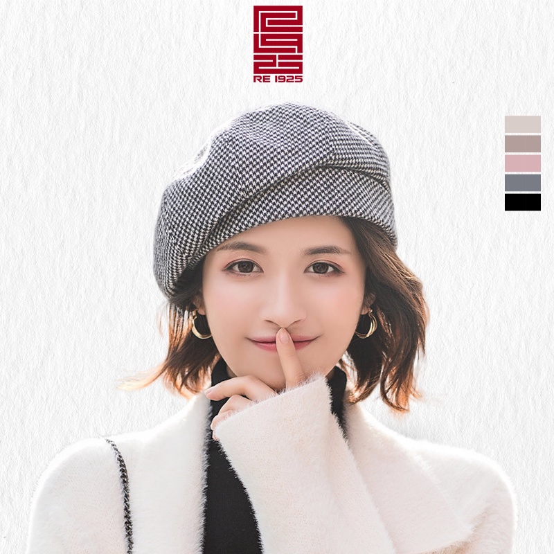 Mũ nồi - nón beret nữ cotton họa tiết caro phong cách Ulzzang Hàn Quốc Re1925 Studio BR04