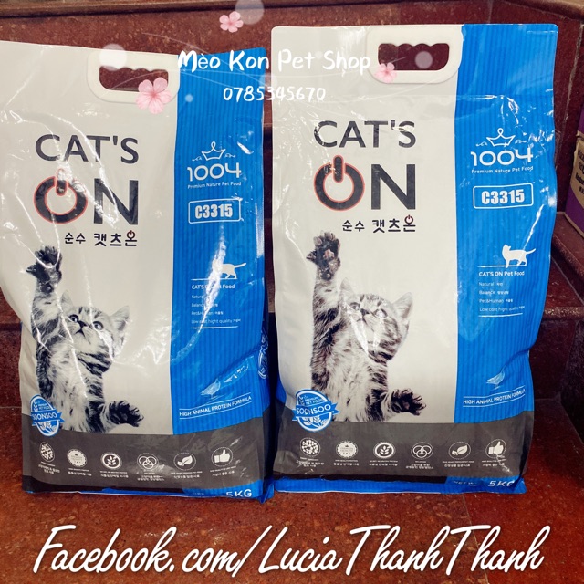 Thức ăn hạt khô cho mèo Hàn Quốc Cat’s On bịch 5 KG nguyên