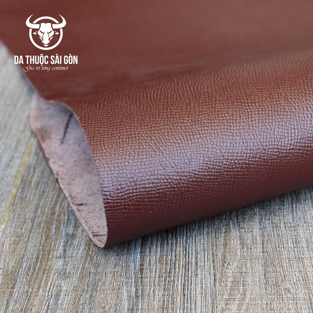 10 Pia da bò Epsom cao cấp màu nâu chocolate thương hiệu Da Thuộc Sài Gòn