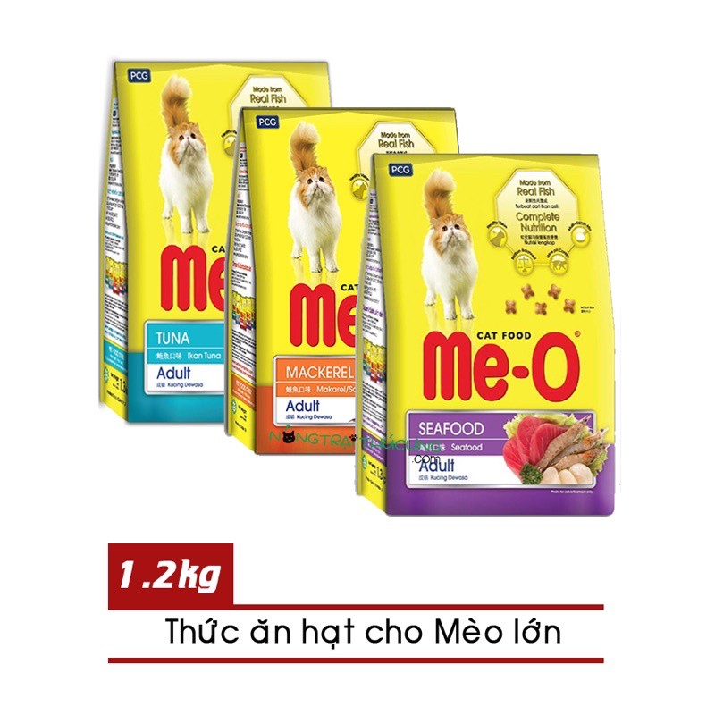 Hạt Cho Mèo, Đồ Ăn Cho Mèo Lớn _Meo_O Các Vị 1,2kg