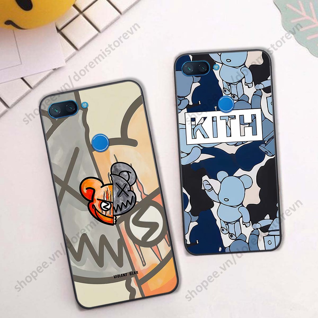 Ốp lưng Xiaomi Mi 8 SE / Mi 8 Lite hình kaws, kith, bear brick nổi 3D phong cách độc đáo