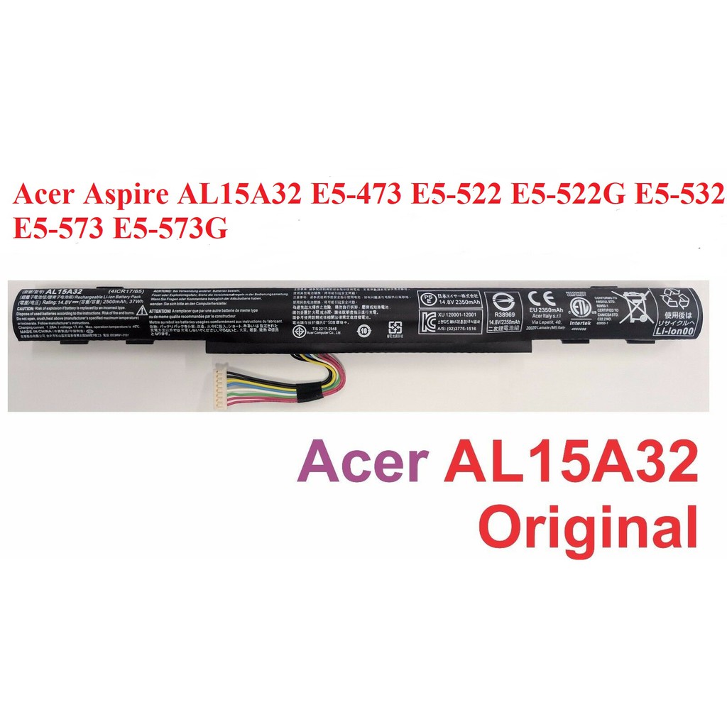 Pin Laptop Acer Aspire AL15A32 E5-473 E5-522 E5-522G E5-532 E5-573 E5-573G 37Wh