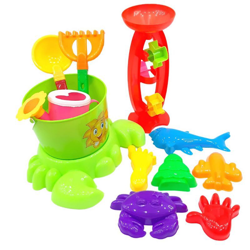 Đồ chơi xúc cát đi biển bộ Xô chân Cua guồng quay cát