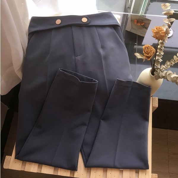 Quần Baggy Nữ Lưng Cao Phối Đai, Khuy Sắt Lạ Mắt, Chất Vải Tuyết Mưa Loại 1, 4 Màu Dễ Phối, Q04 - Kila fashions.vn