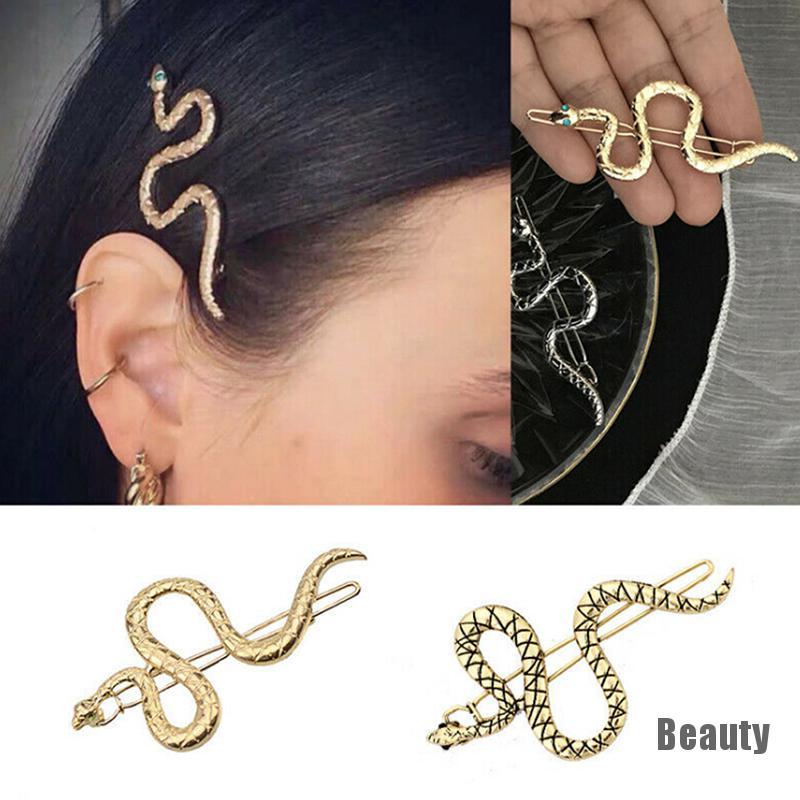 Kẹp Tóc Kim Loại Hình Rắn Thời Trang Cho Nữ