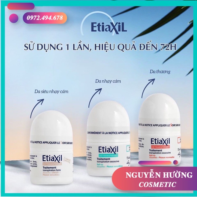 [HÀNG CHÍNH HÃNG] Lăn Khử Mùi Etiaxil Detranspirant Traitement  (15ml)