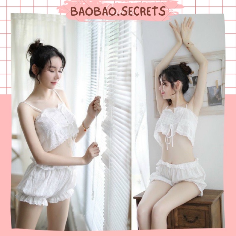 Đồ ngủ nữ 2 mảnh quyến rũ, set đồ ngủ mặc nhà gợi cảm cao cấp Hanna.secrets