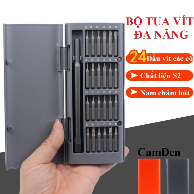 Bộ tua vít đa năng cao cấp 25in1 từ tính hộp gấp chất lượng ngang tua vít xiaomi wiha