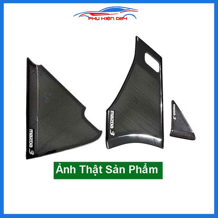 Bộ ốp màng loa vân Titan cho xe Mazda 3 2020-2021-2022 chống xước trang trí nội thất ô tô