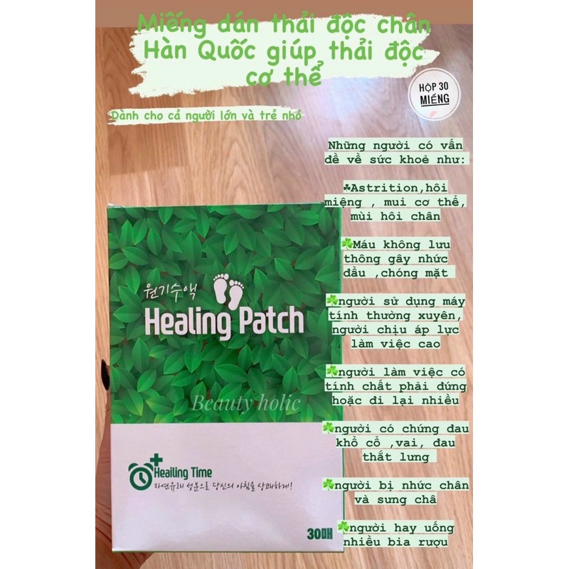 Miếng Dán Thải Độc Chân Healing Patch Hộp 30 Miếng