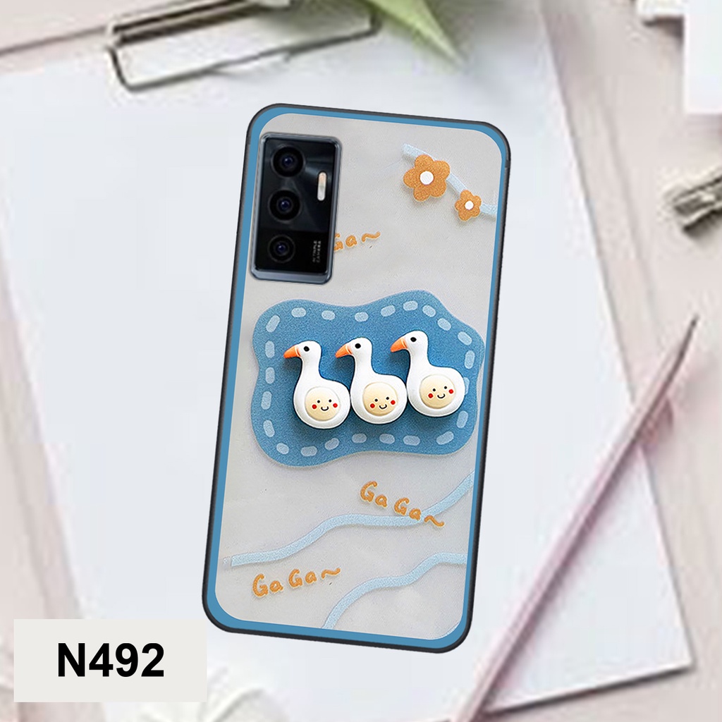 Ốp Vivo V23E bộ hình cute dễ thương gấu thỏ xinh xắn vẽ tay lạ mắt