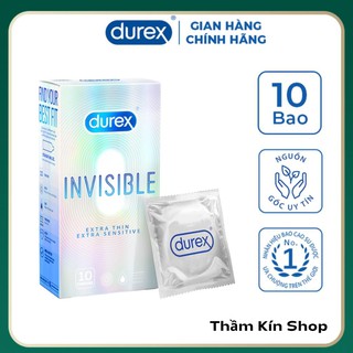 Bao Cao Su Durex Invisible Extra Thin Extra Sensitive 10 bao Siêu Mỏng - Cảm Giác Chân Thật [CHE TÊN Sản Phẩm]