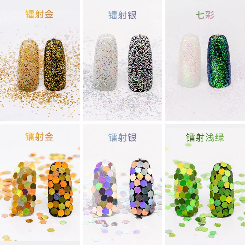 Hộp Kim Tuyến Lục Giác Đính Móng Nghệ Thuật