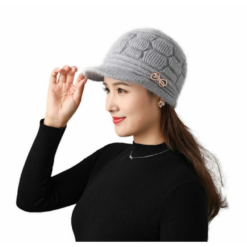 Mũ len nón len beret lưỡi trai nữ thời trang Hàn Quốc