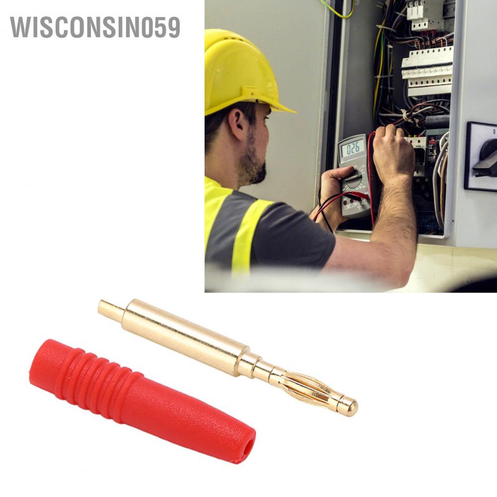 Wisconsin059 10pcs Banana Plugs Gold Plated 2mm Male Connector Insulated Metal with Housing for Testing Equipment
