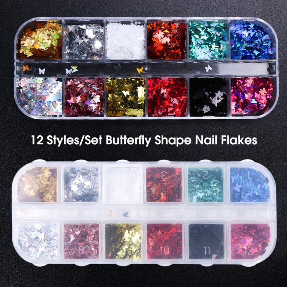 BORAG Hộp Sequin Lấp Lánh Thời Trang Dùng Để Trang Trí Móng Nghệ Thuật