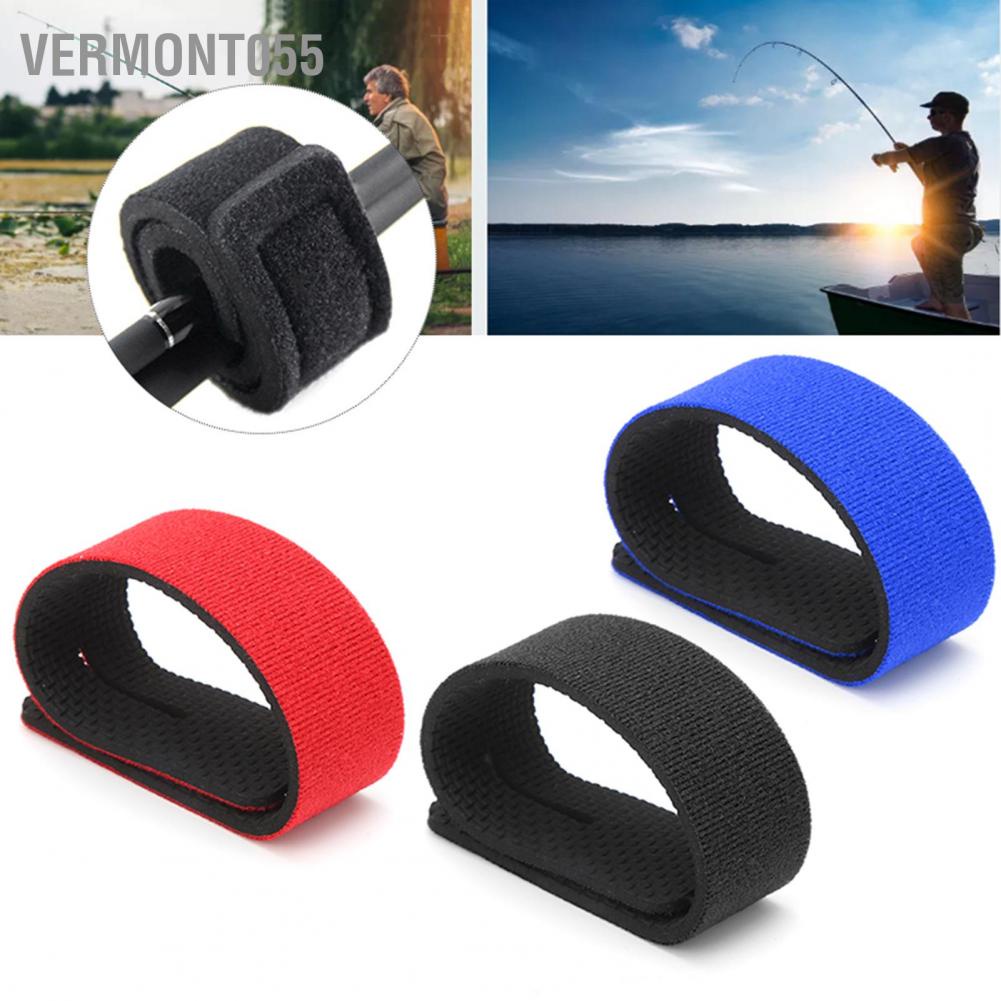 Vermont055 10pcs Outdoor Fishing Rod Carry Strap Neoprene Sling Elastic Adjustable Tackle Holder