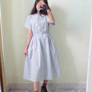 Đầm cotton xanh dương nhẹ nhàng