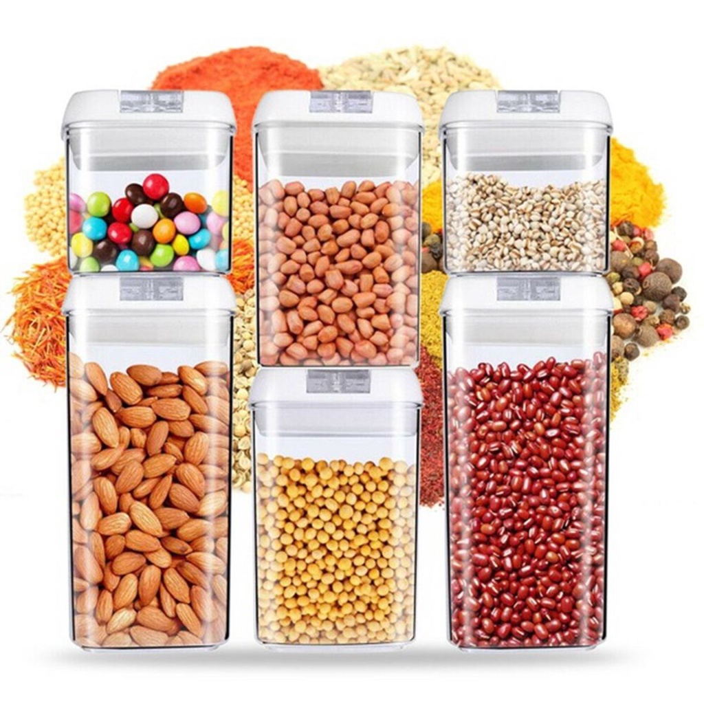 Hộp đựng thực phẩm hút chân không dáng vuông có nắp đậy dung tích 0.5l - 2.3l